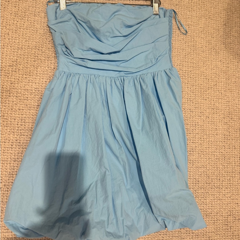 Amanda Uprichard Blue Strapless Mini Dress